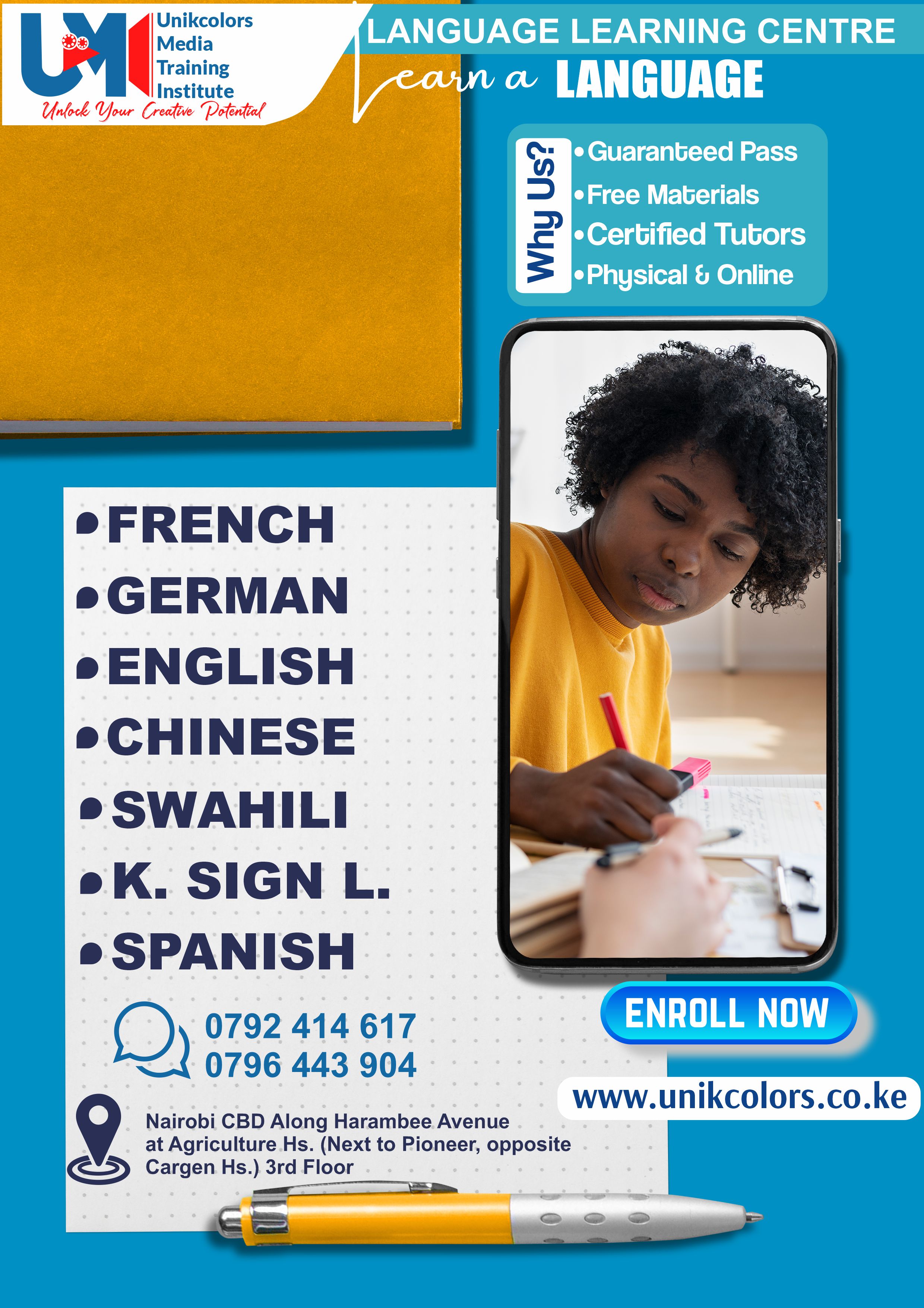 LANGUAGE TRAINING CENTRE - GERMAN | ENGLISH | FRENCH | CHINESE | SPANISH | SWAHILI | KENYA SIGN LANG